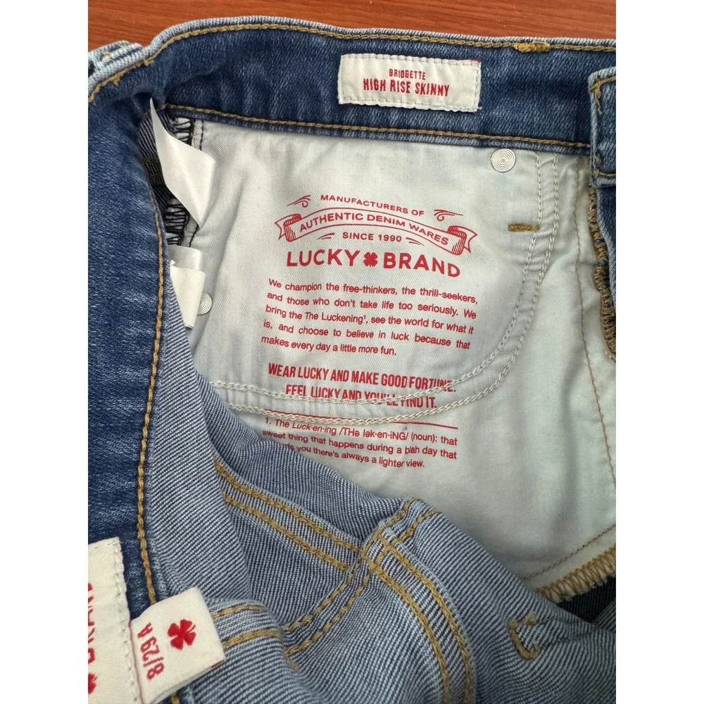 Lucky Brand Women's Bridgette High Rise Skinny Jeans Medium Wash Size 29/8 Boho